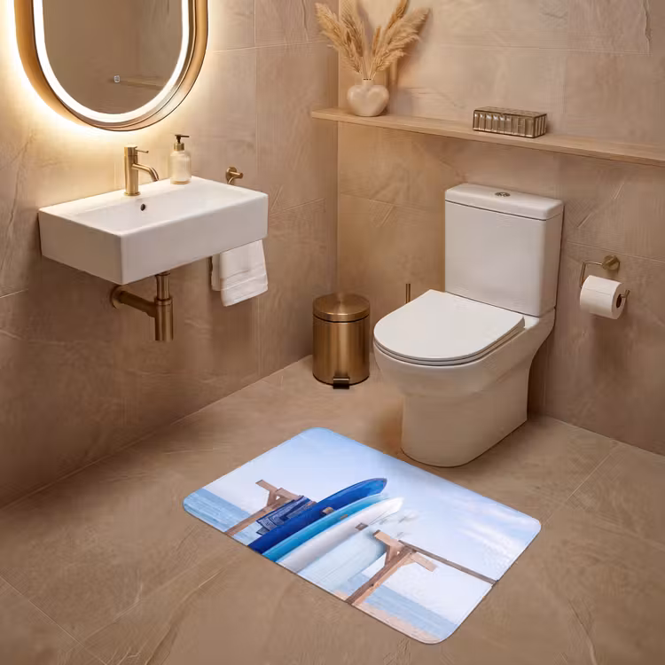 Wc Mat - Surfplank - Strand - Zomer - Blauw - Water — 4