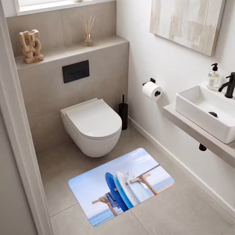 Wc Mat - Surfplank - Strand - Zomer - Blauw - Water — 6
