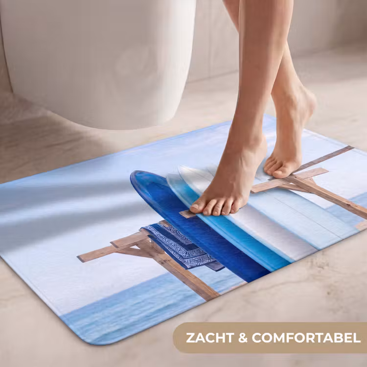Wc Mat - Surfplank - Strand - Zomer - Blauw - Water — 7