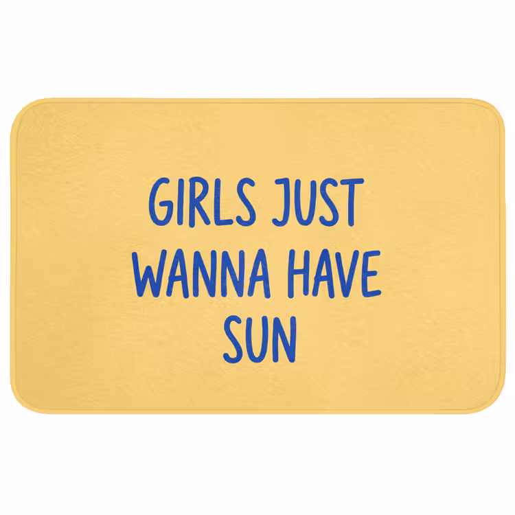 Wc Mat - Tekst - Zon - Zomer - Modern - Geel — 1