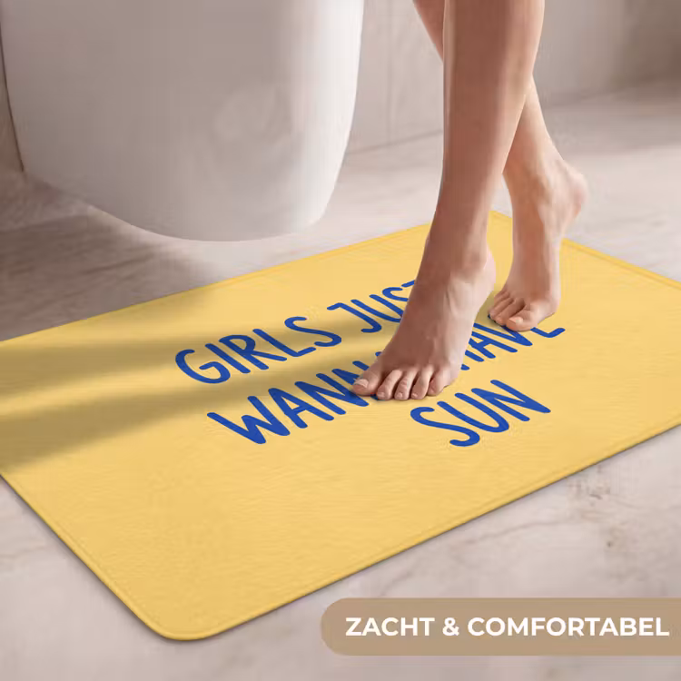 Wc Mat - Tekst - Zon - Zomer - Modern - Geel — 7