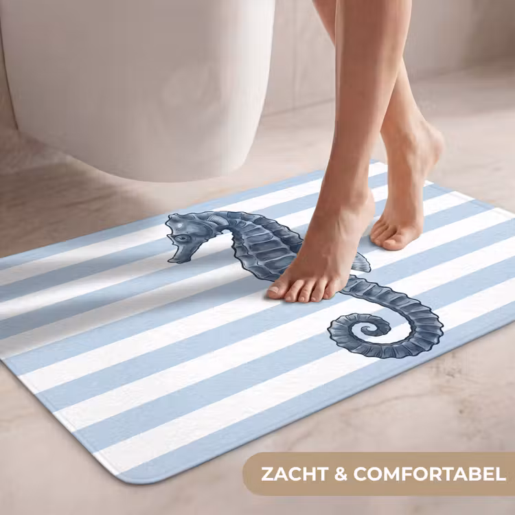 Wc Mat - Vis - Oceaan - Illustratie - Blauw - Strepen — 7
