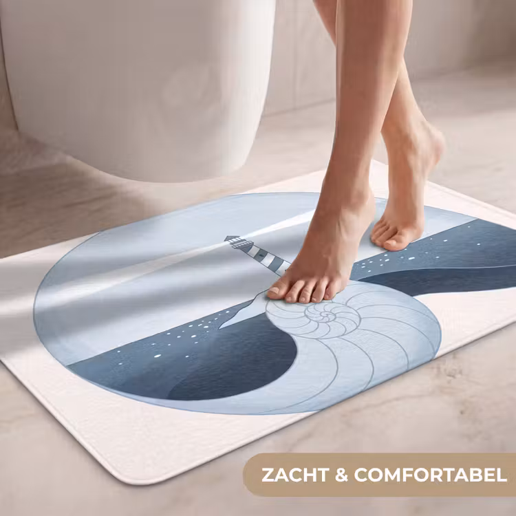 Wc Mat - Vuurtoren - Zee - Schelp - Abstract - Blauw — 7