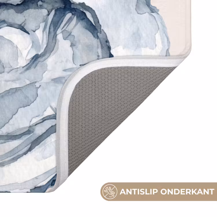 Wc Mat - Zeeleven - Oester - Aquarel - Minimalistisch - Blauw — 3