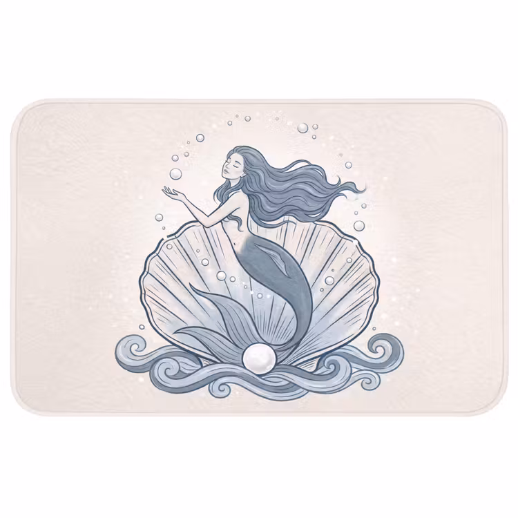 Wc Mat - Zeemeermin - Schelp - Zee - Fantasie - Blauw — 1