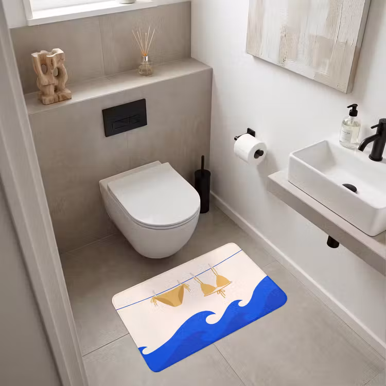 Wc Mat - Zwemkleding - Zee - Zomer - Illustratie - Geel — 6