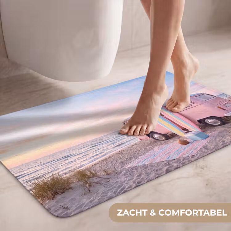 Wc Mat - Busje - Strand - Surfplank - Zomer - Roze — 7