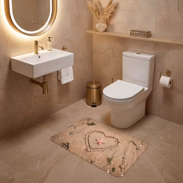Wc Mat - Dieren - Hart - Strand - Zand - Roze — 4