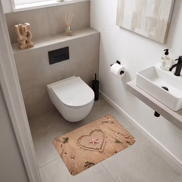 Wc Mat - Dieren - Hart - Strand - Zand - Roze — 6