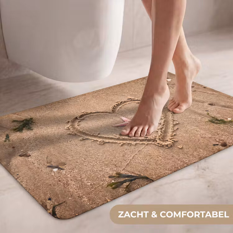 Wc Mat - Dieren - Hart - Strand - Zand - Roze — 7