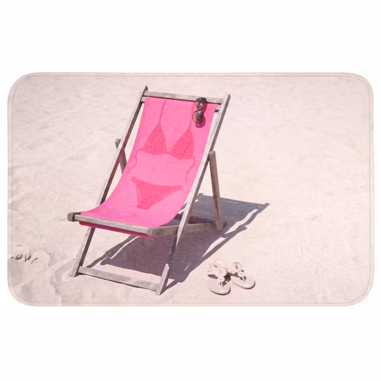 Wc Mat - Strand - Ligstoel - Badkleding - Zomer - Roze — 1