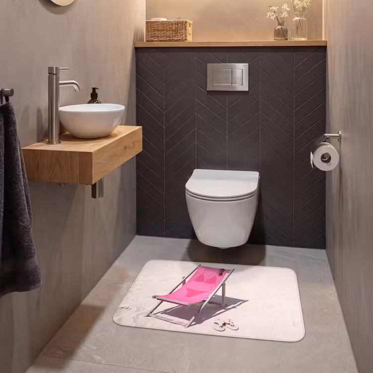 Wc Mat - Strand - Ligstoel - Badkleding - Zomer - Roze — 2