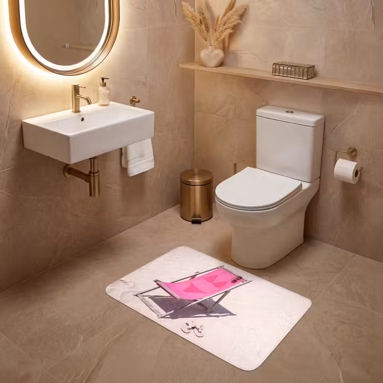 Wc Mat - Strand - Ligstoel - Badkleding - Zomer - Roze — 4