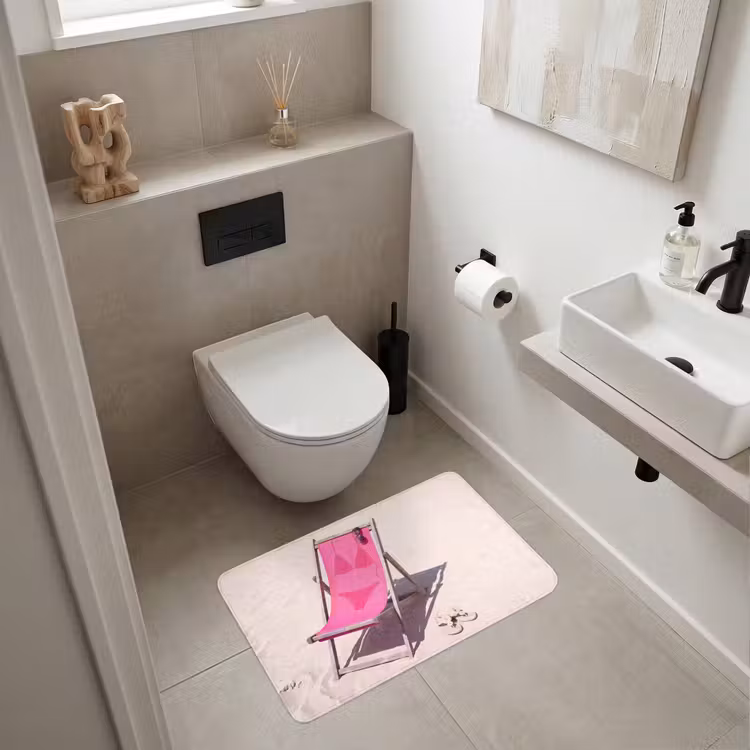 Wc Mat - Strand - Ligstoel - Badkleding - Zomer - Roze — 6