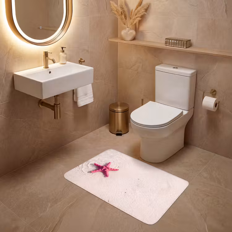 Wc Mat - Zeeleven - Zeester - Strand - Roze - Water — 4