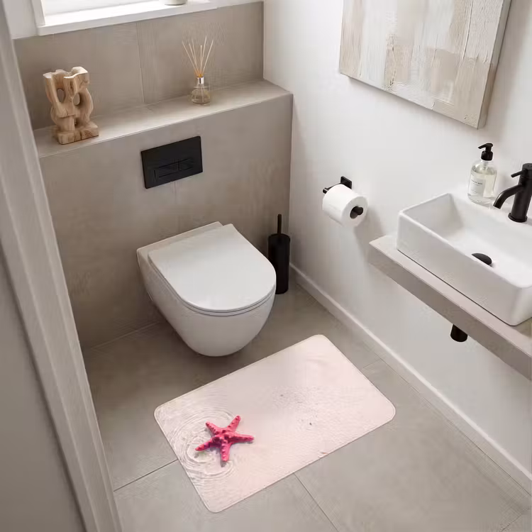 Wc Mat - Zeeleven - Zeester - Strand - Roze - Water — 6