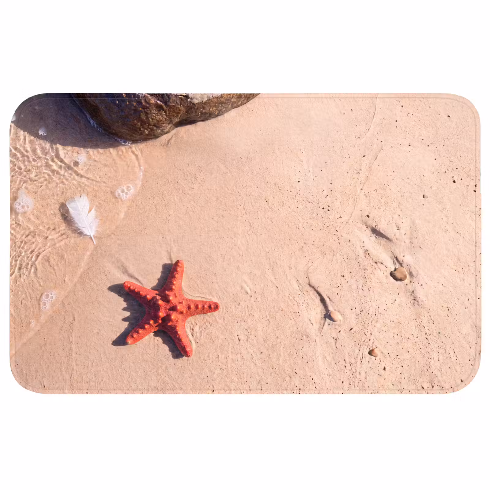 Wc Mat - Dieren - Strand - Zee - Natuur - Rood — 1