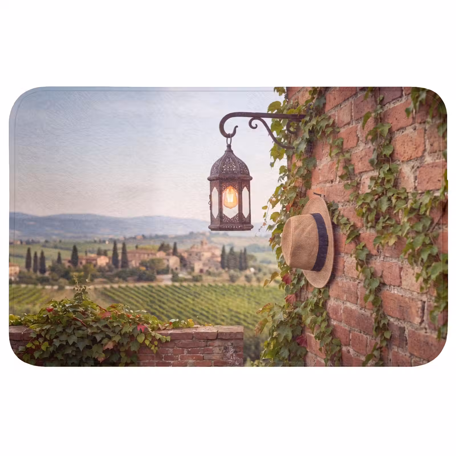Wc Mat - Lantaarn - Wijngaard - Landschap - Italiaans — 1