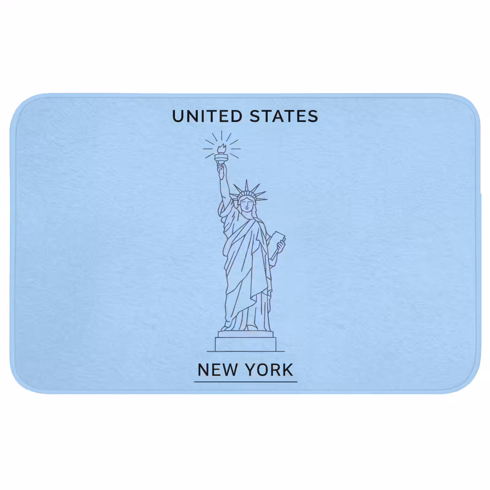 Wc Mat - Monument - Vrijheidsbeeld - New York - Minimalistisch - Blauw — 1