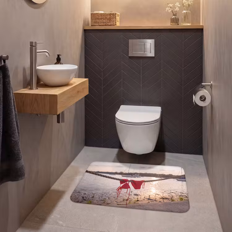 Wc Mat - Badkleding - Rood - Zomer - Water - Zonsondergang — 2