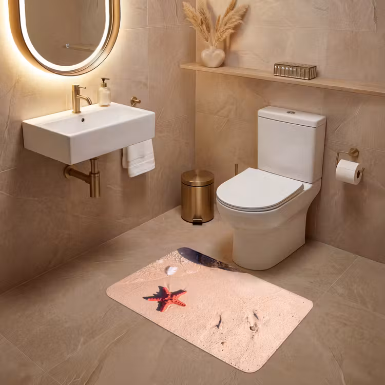 Wc Mat - Dieren - Strand - Zee - Natuur - Rood — 4