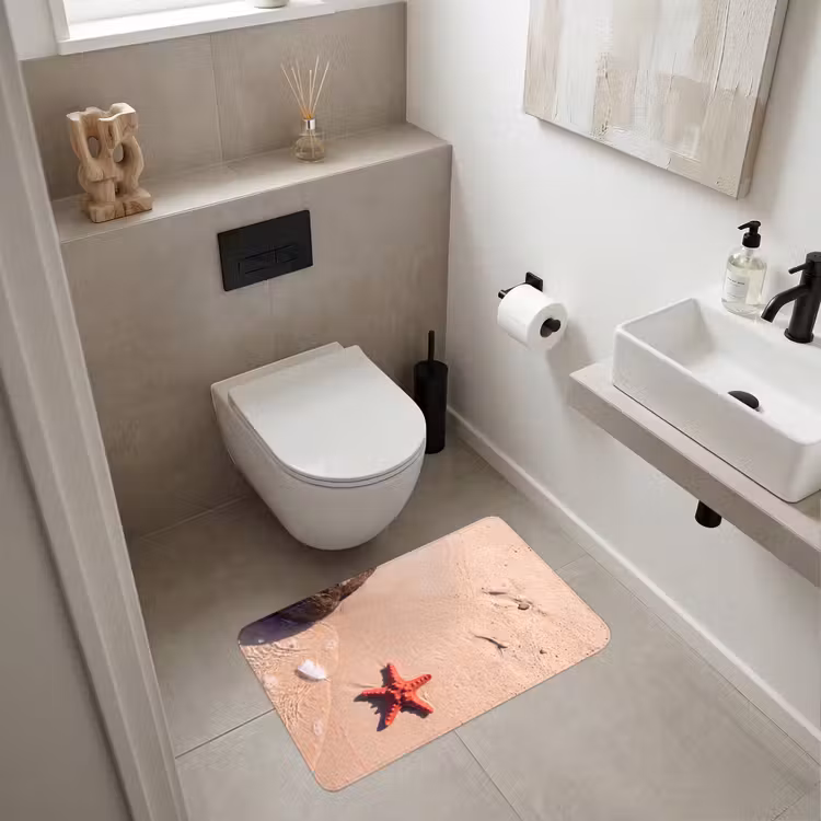 Wc Mat - Dieren - Strand - Zee - Natuur - Rood — 6