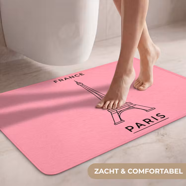 Wc Mat - Eiffeltoren - Parijs - Architectuur - Minimalistisch - Roze — 7
