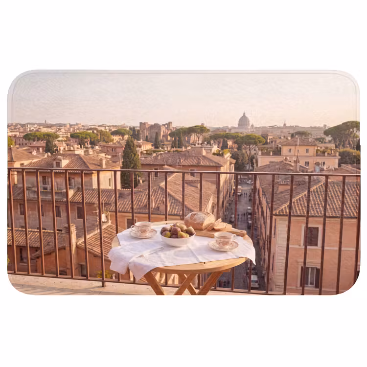 Wc Mat - Eten - Ontbijt - Balkon - Stad - Zonsopgang — 1