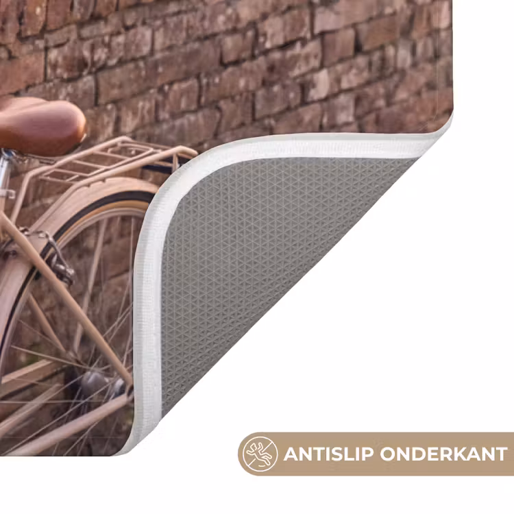 Wc Mat - Fiets - Bloemen - Toscane - Landschap - Roze — 3