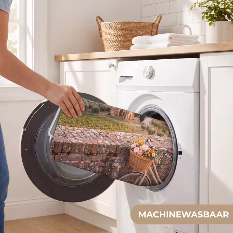 Wc Mat - Fiets - Bloemen - Toscane - Landschap - Roze — 5
