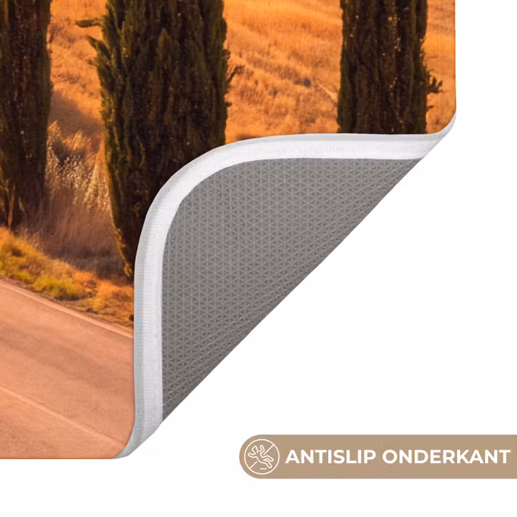 Wc Mat - Landschap - Weg - Bomen - Natuur - Goud — 3