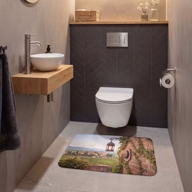 Wc Mat - Lantaarn - Wijngaard - Landschap - Italiaans — 2