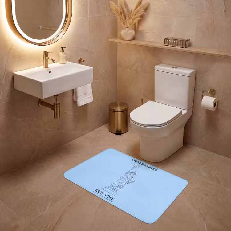 Wc Mat - Monument - Vrijheidsbeeld - New York - Minimalistisch - Blauw — 4