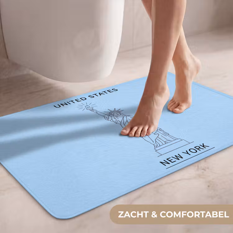 Wc Mat - Monument - Vrijheidsbeeld - New York - Minimalistisch - Blauw — 7