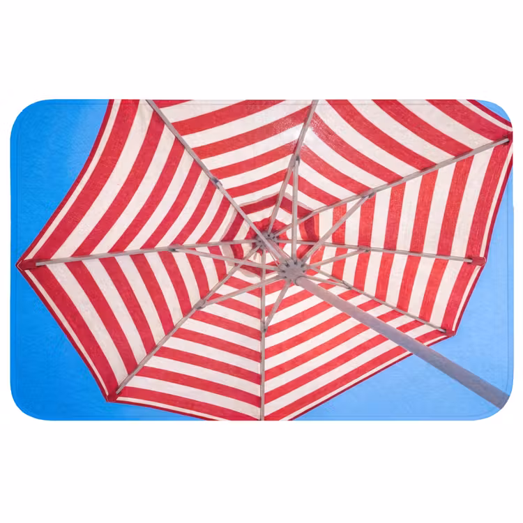 Wc Mat - Parasol - Strepen - Zomer - Rood - Blauw — 1