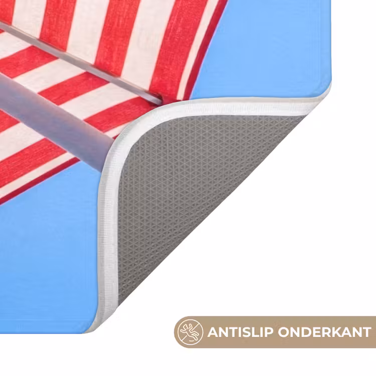 Wc Mat - Parasol - Strepen - Zomer - Rood - Blauw — 3