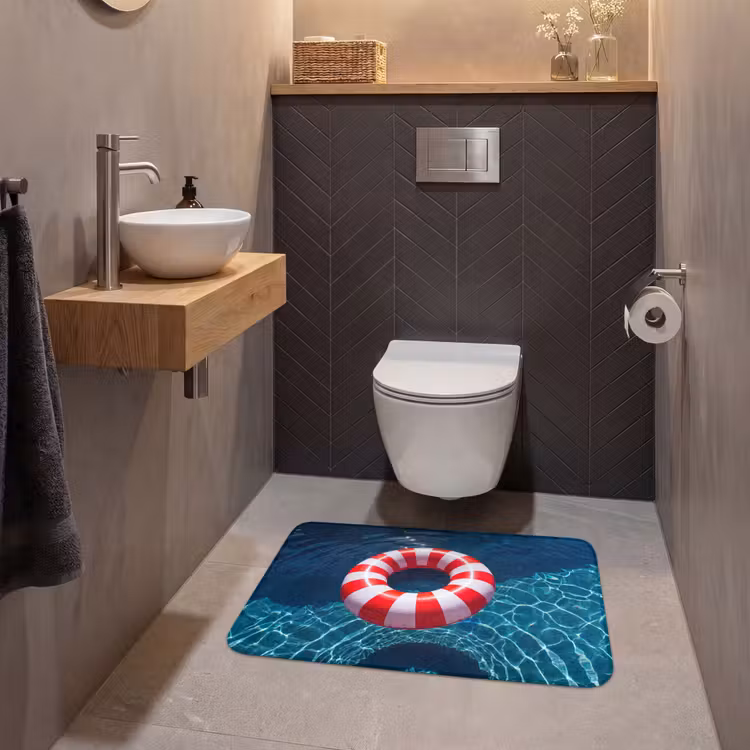 Wc Mat - Recreatie - Water - Zomer - Rood - Wit — 2