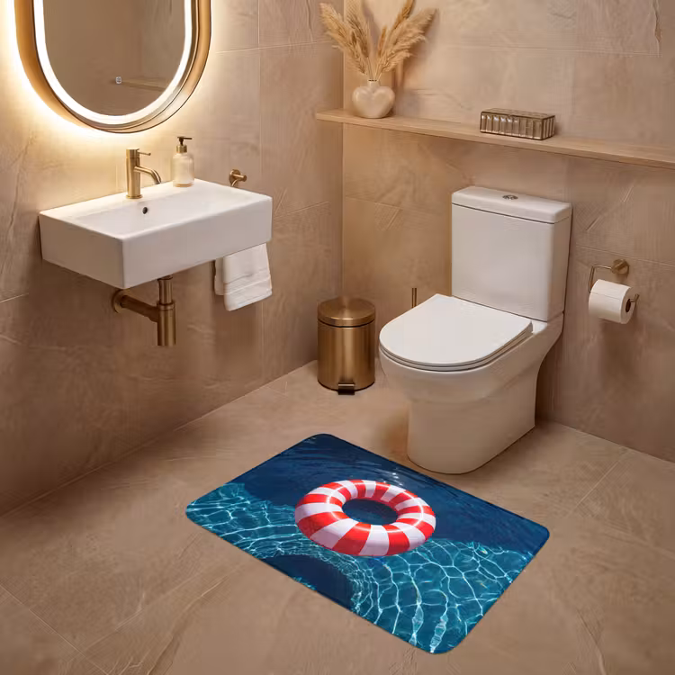 Wc Mat - Recreatie - Water - Zomer - Rood - Wit — 4