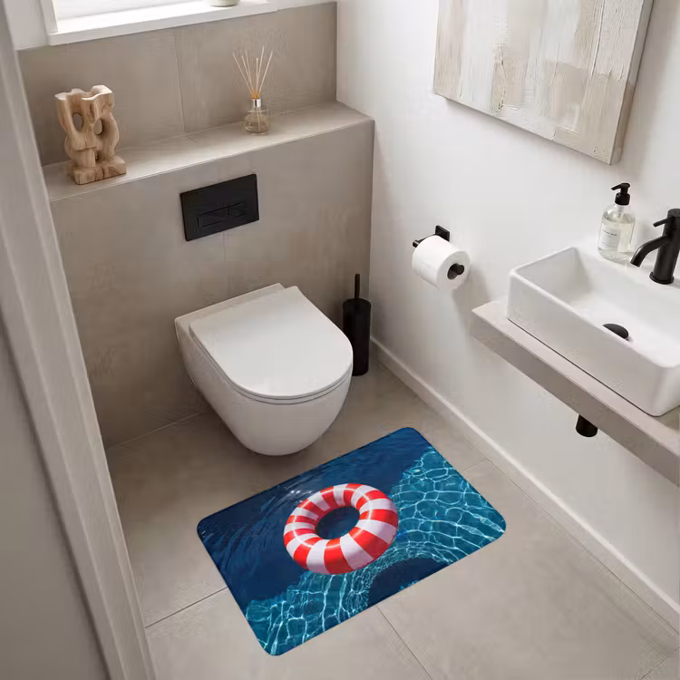 Wc Mat - Recreatie - Water - Zomer - Rood - Wit — 6
