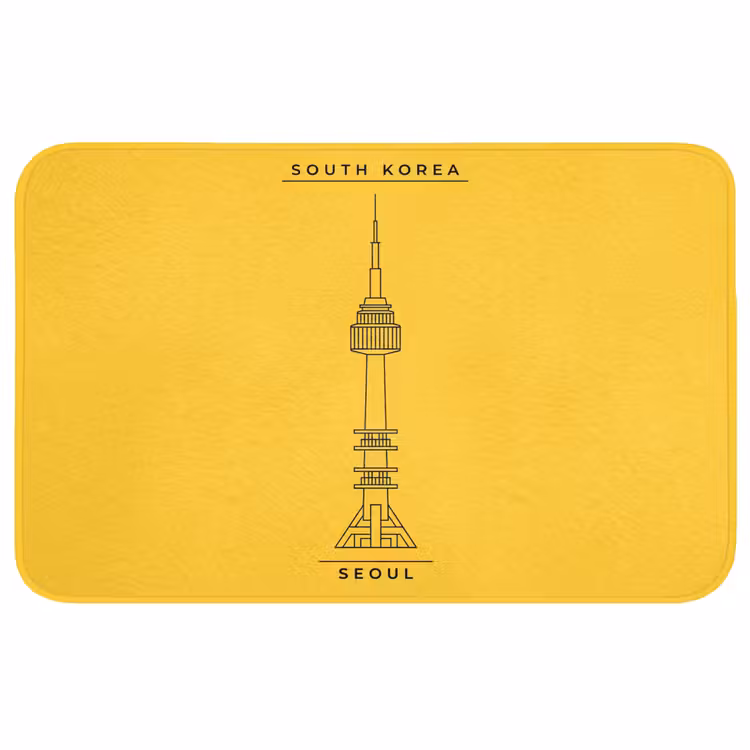 Wc Mat - Toren - Seoul - Architectuur - Minimalistisch - Geel — 1
