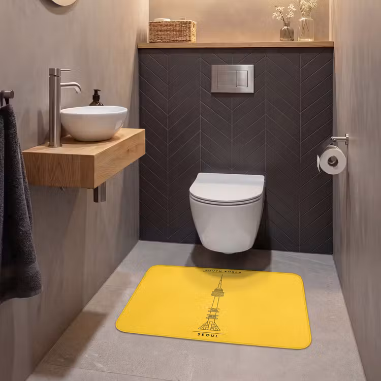 Wc Mat - Toren - Seoul - Architectuur - Minimalistisch - Geel — 2
