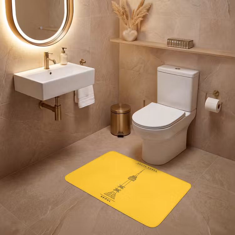 Wc Mat - Toren - Seoul - Architectuur - Minimalistisch - Geel — 4