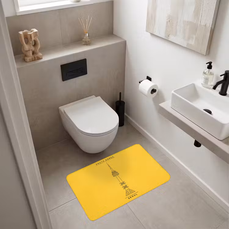 Wc Mat - Toren - Seoul - Architectuur - Minimalistisch - Geel — 6