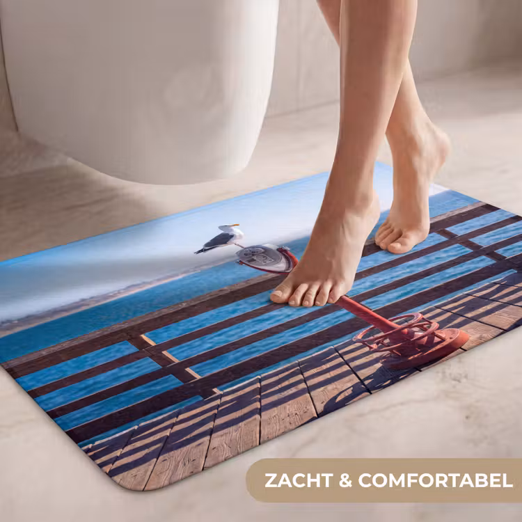 Wc Mat - Vogel - Verrekijker - Kust - Zee - Blauw — 7