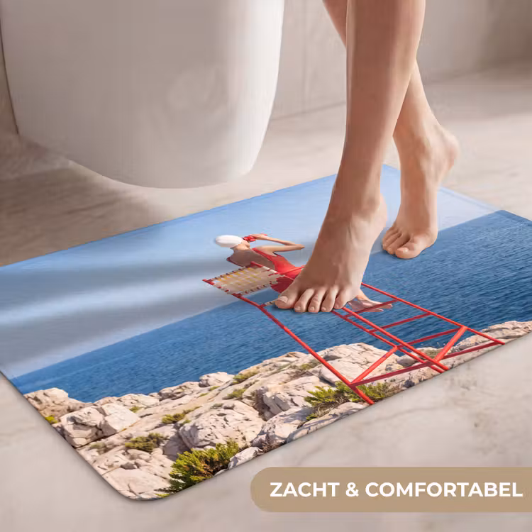 Wc Mat - Vrouw - Zee - Kust - Verrekijker - Rood — 7