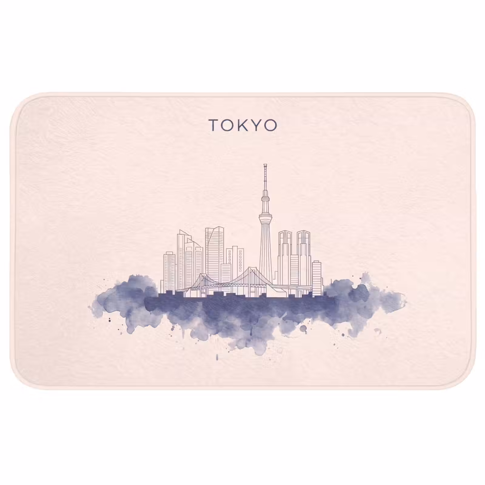 Wc Mat - Tokyo - Skyline - Stad - Abstract - Blauw — 1