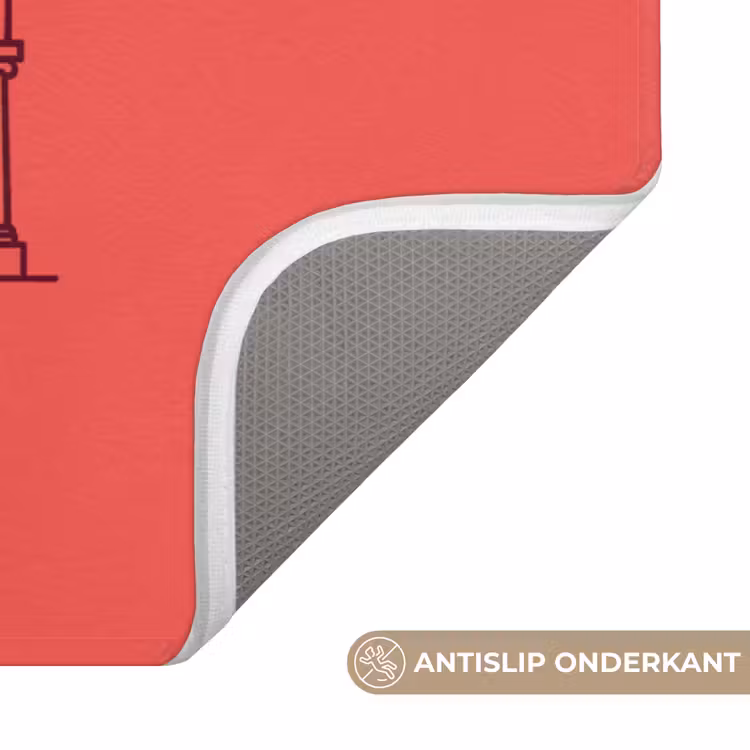 Wc Mat - Architectuur - Boekarest - Stedelijk - Lijntekening - Rood — 3