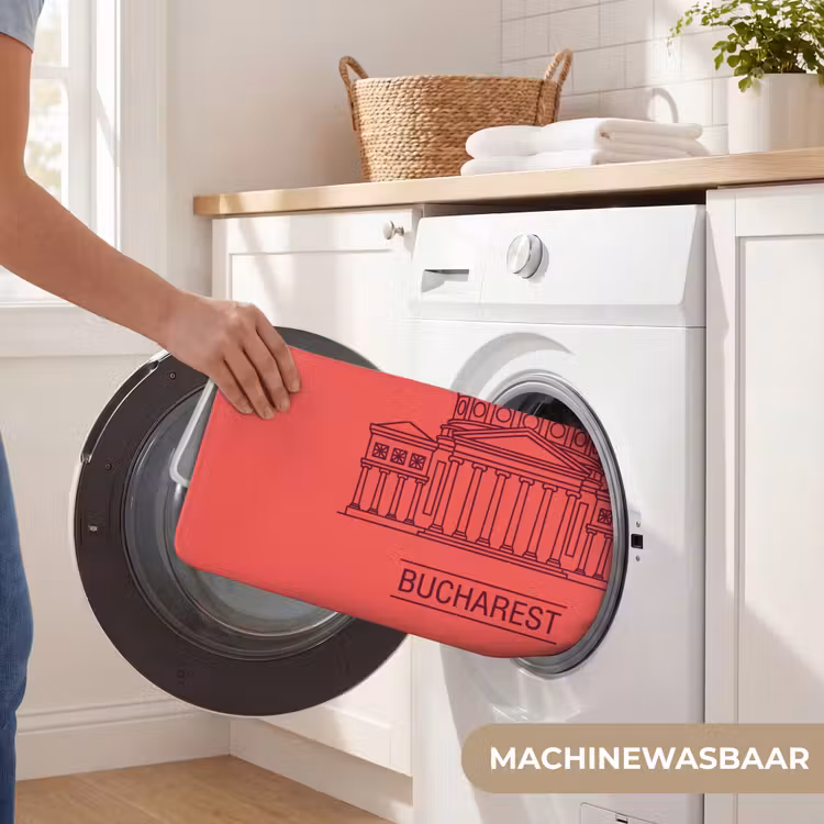 Wc Mat - Architectuur - Boekarest - Stedelijk - Lijntekening - Rood — 5