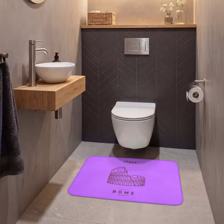 Wc Mat - Architectuur - Colosseum - Rome - Minimalistisch - Paars — 2