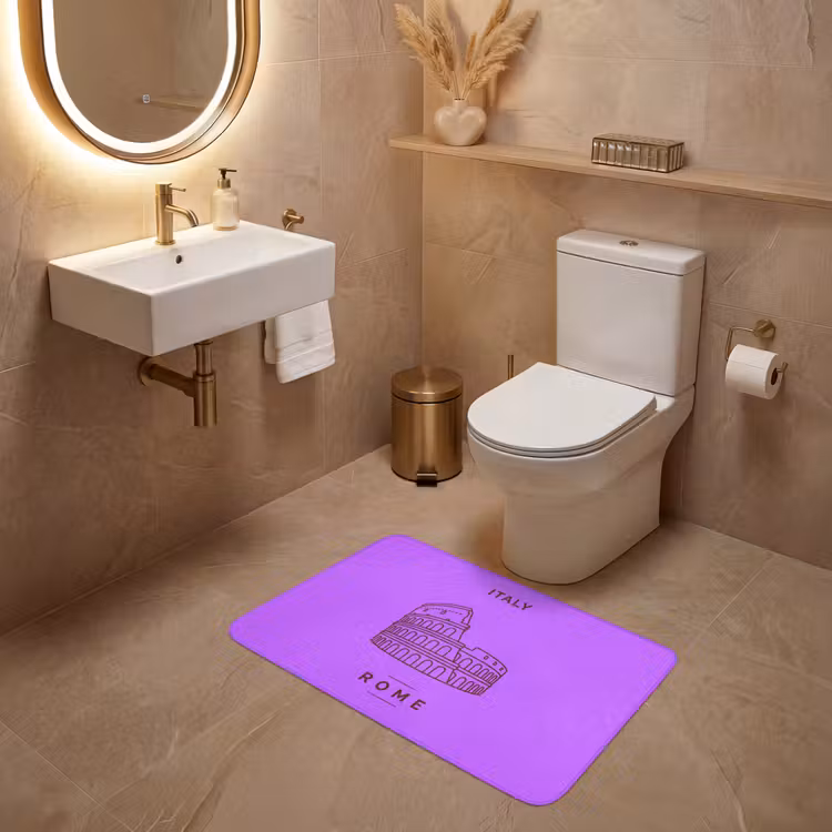 Wc Mat - Architectuur - Colosseum - Rome - Minimalistisch - Paars — 4